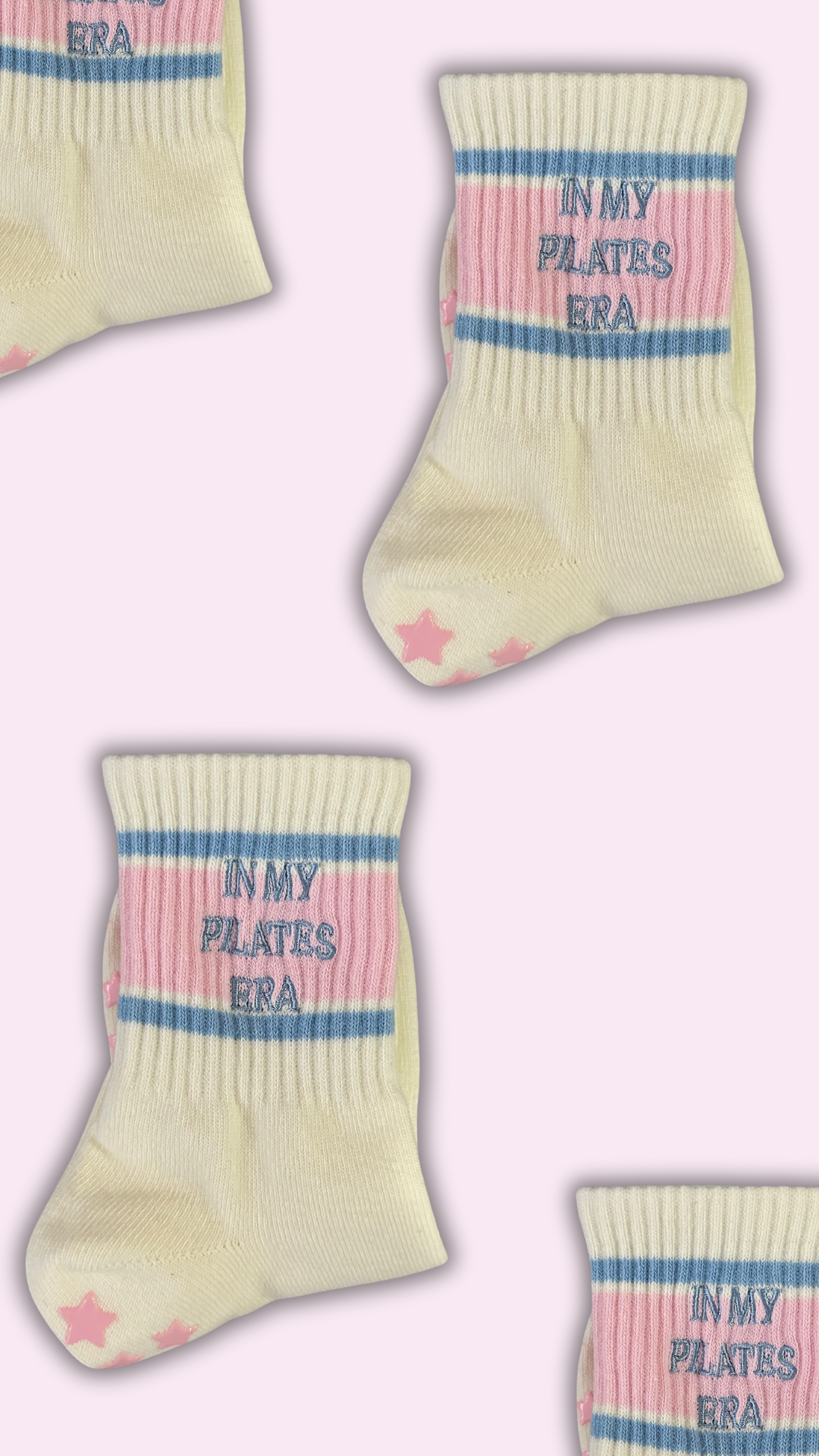 Retro Pink & Blue In my Pilates Era Sock