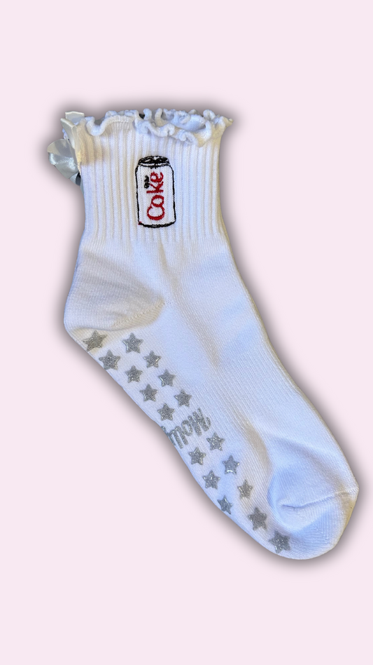 Diet Coke ruffle grip sock