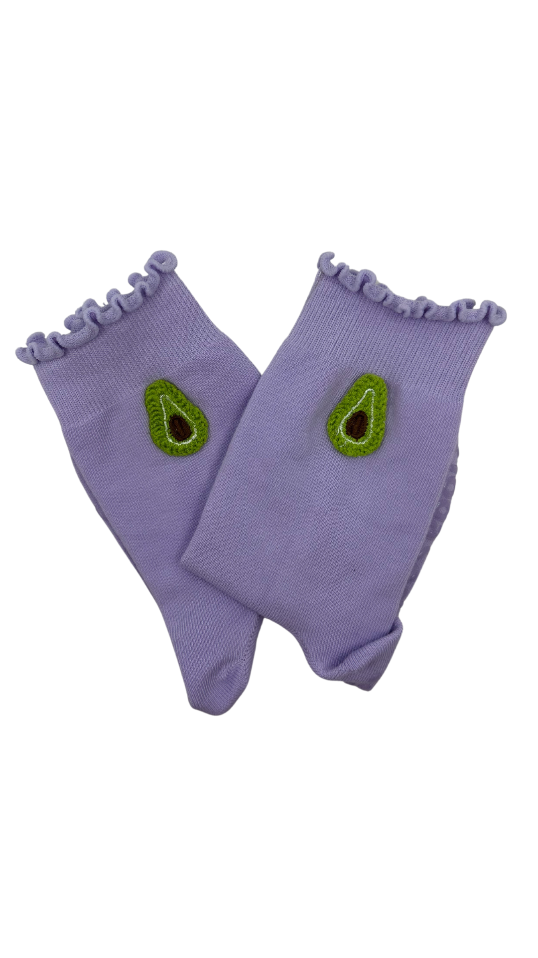 Purple non slip grip socks for Pilates, yoga, Lagree or barre