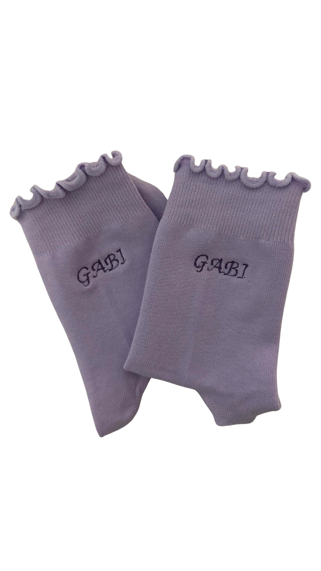 Custom initials embordered grip sock for Pilates, Barre, Yoga or Lagree